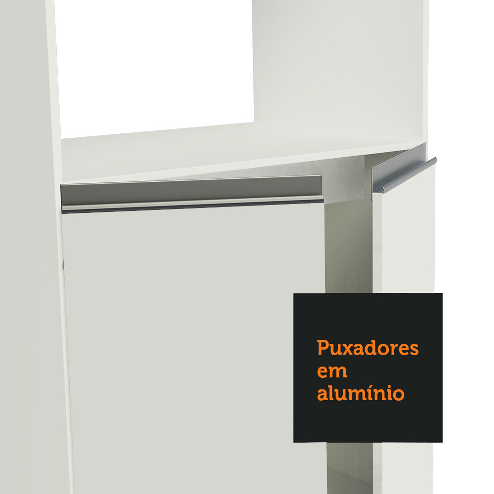 Kit 60 cm 100% MDF 2 Portas e 1 Suspensa Branco Smart Madesa