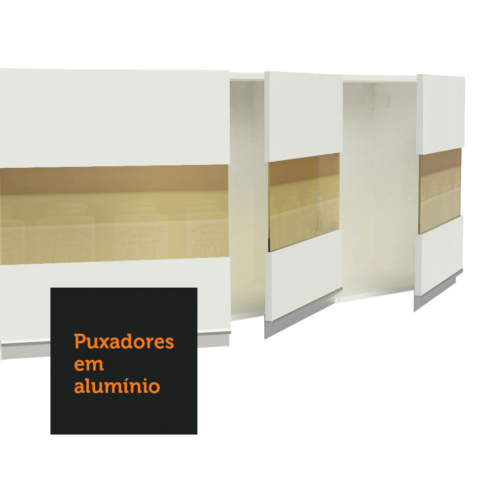 Armário de Cozinha Compacta 100% MDF 180 cm Branco Smart Madesa 01