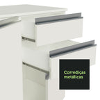 Armário de Cozinha Completa 100% MDF 250 cm Branco Smart Madesa 02