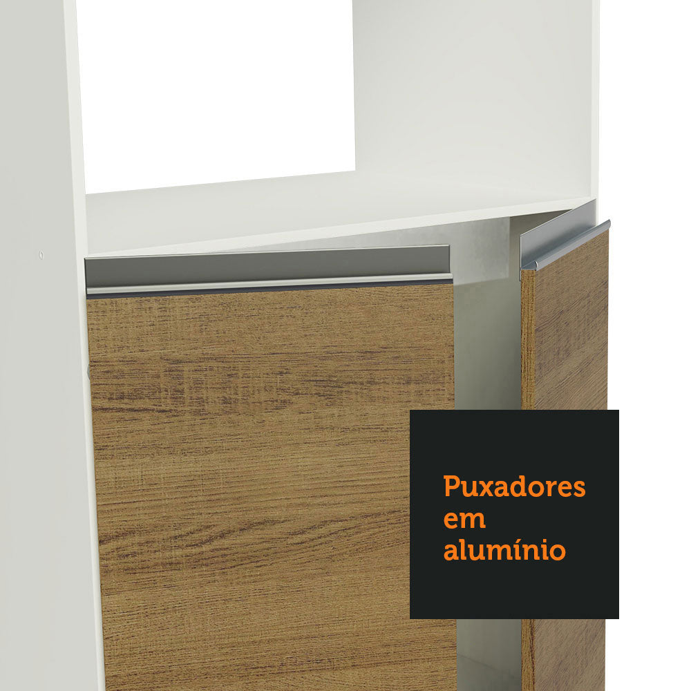 Armário de Cozinha Completa 100% MDF 250 cm Branco/Rustic/Crema Smart Madesa 02