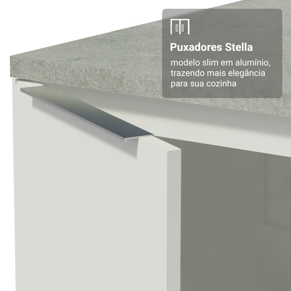 Armário de Cozinha Completa 270 cm Branco Stella Madesa 12