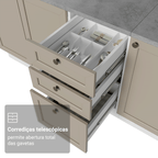 Armário de Cozinha Completa 270 cm Branco/Crema Vik Madesa 02