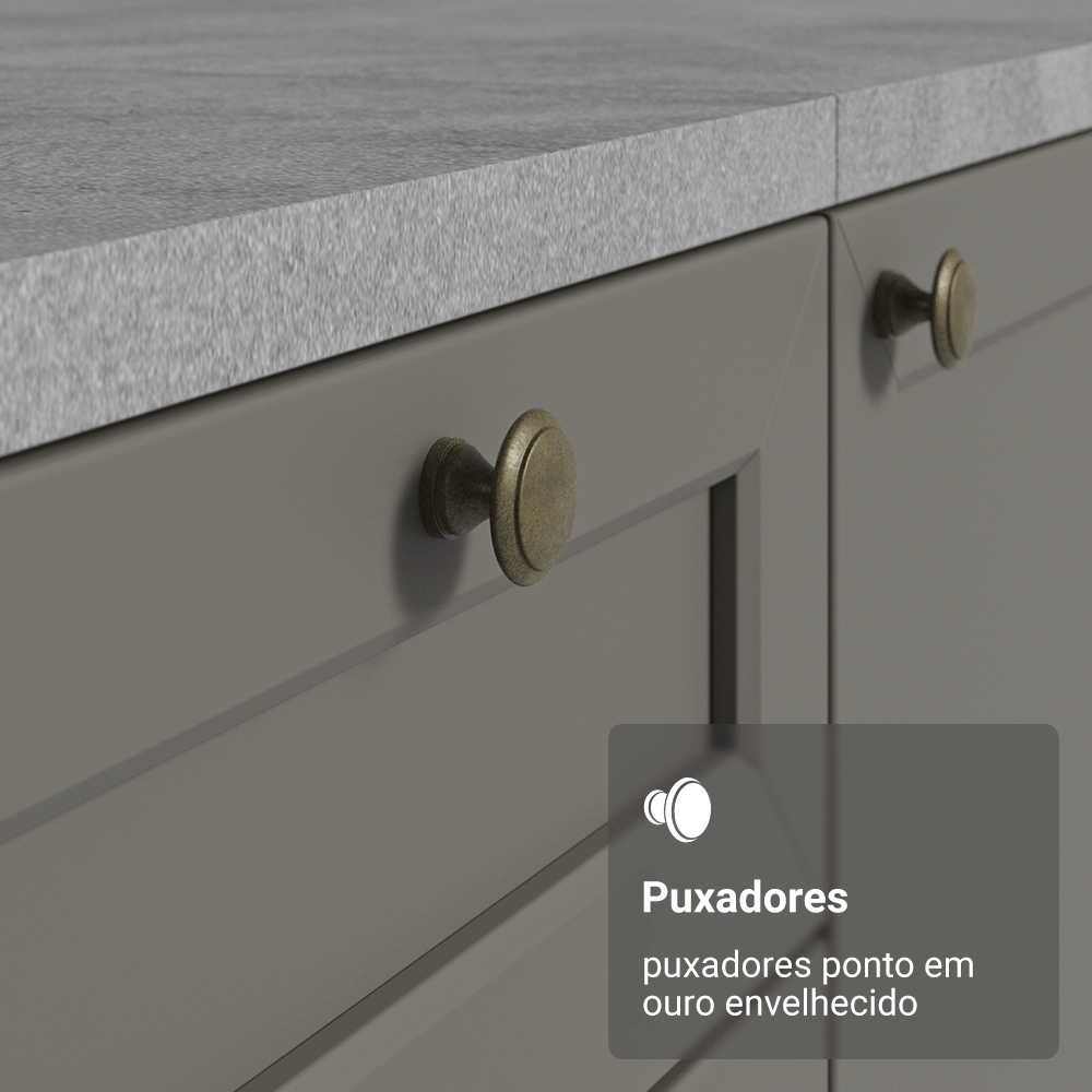 Armário de Cozinha Completa 270 cm Branco/Cinza Vik Madesa 07