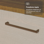 Conjunto Gabinete para Banheiro 120cm 3 Portas 3 Gavetas Rustic/Crema Agata Madesa 01