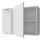 Armário Aéreo de Canto para Quarto 1 Porta Branco Neo Madesa