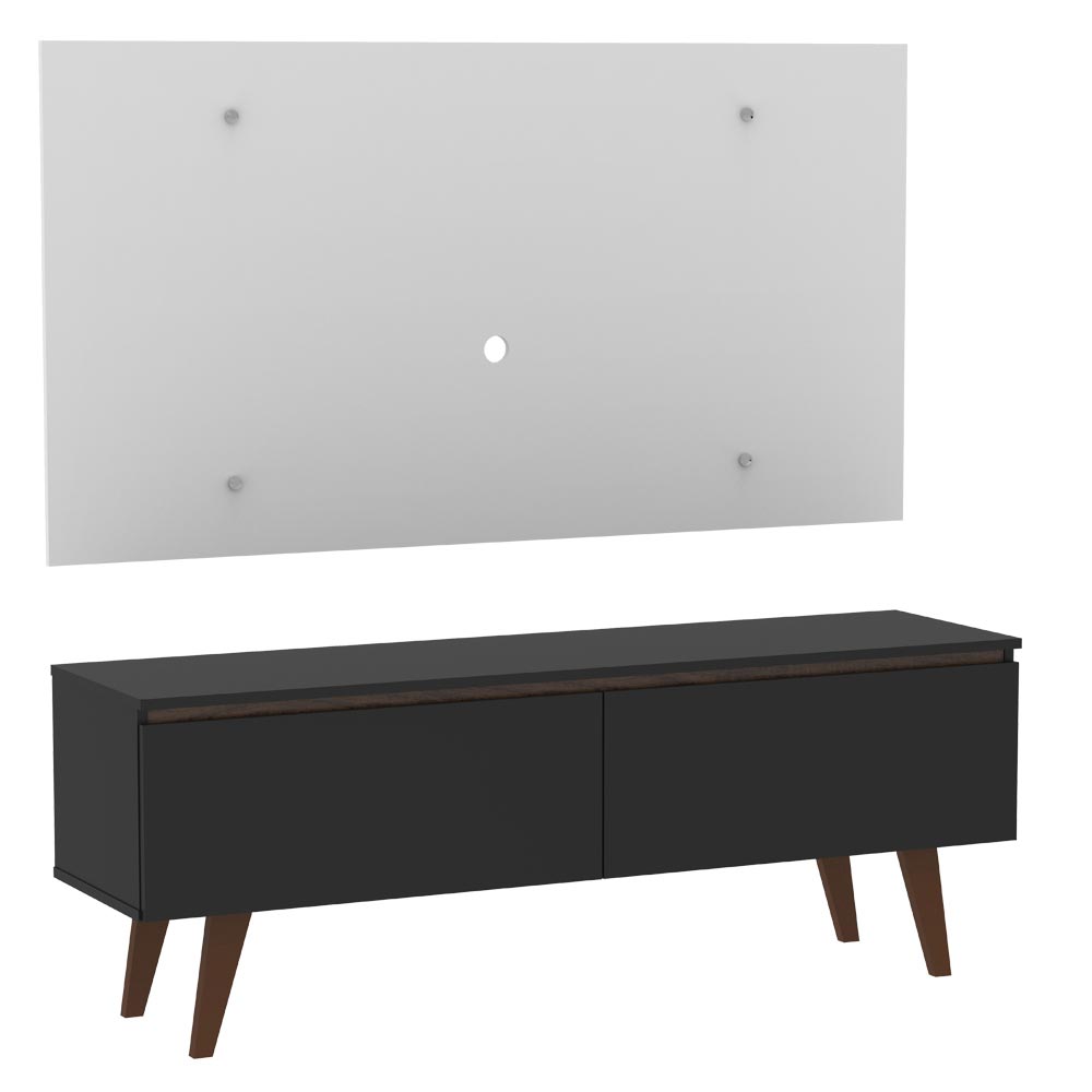 Rack Madesa Le Mans e Painel para TV até 55 Polegadas 2 Portas Preto/Branco