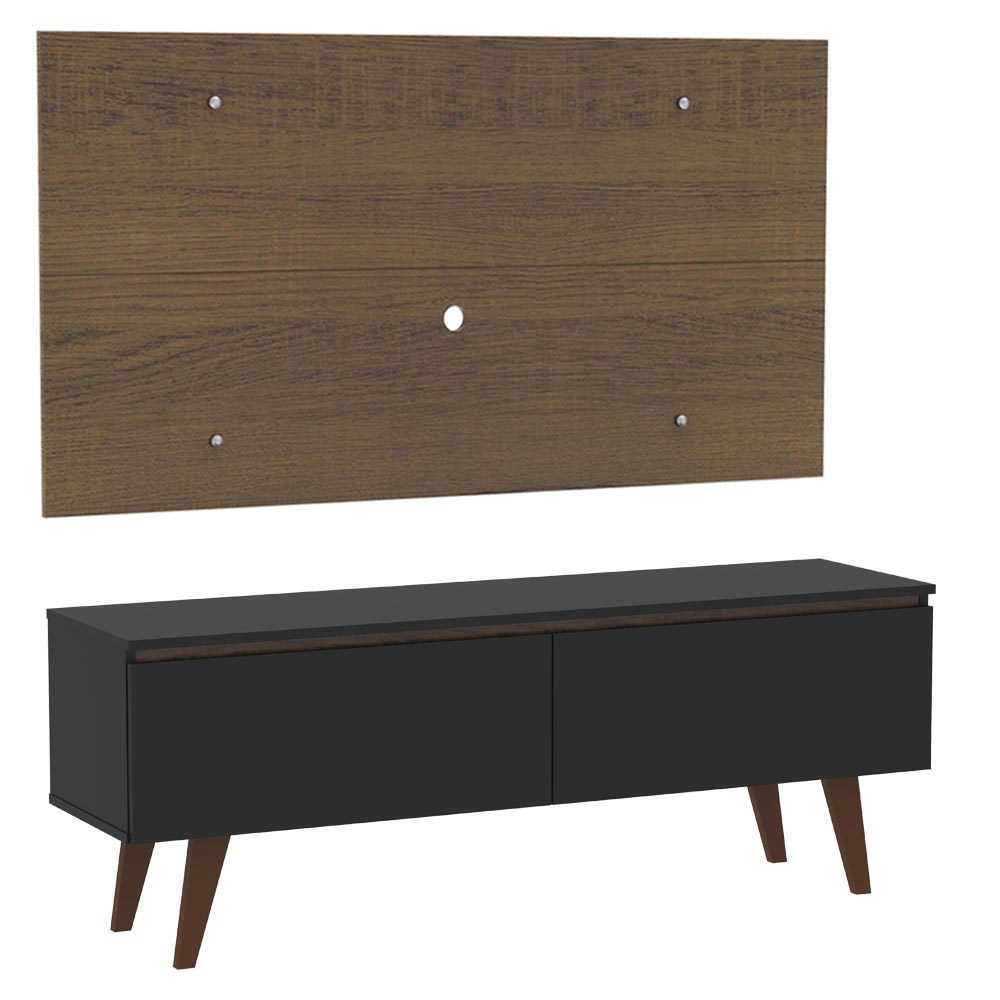 Rack Madesa Le Mans e Painel para TV até 55 Polegadas 2 Portas Preto/Rustic