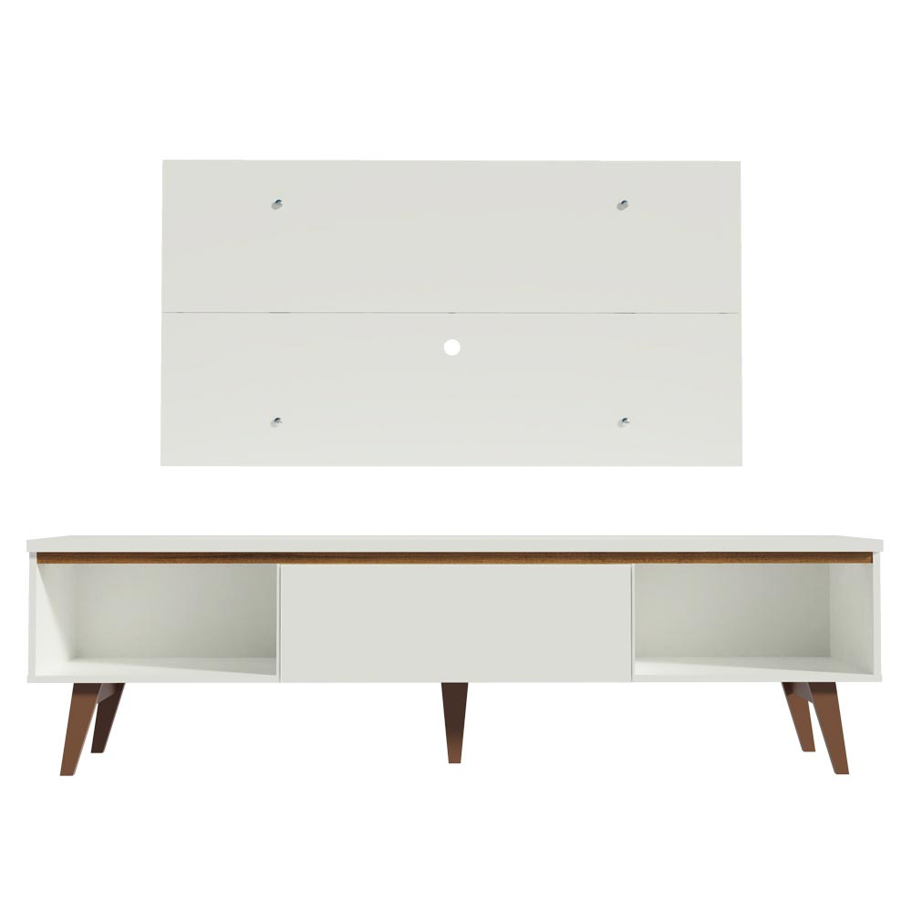 Rack Madesa Reims e Painel para TV até 55 Polegadas 2 Portas e 1 Gaveta Branco