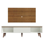 Rack Madesa Reims e Painel para TV até 55 Polegadas 2 Portas e 1 Gaveta Branco/Rustic