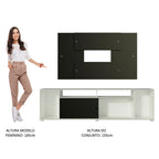 Rack Madesa Cancun e Painel para TV até 58 Polegadas Branco/Preto 738N