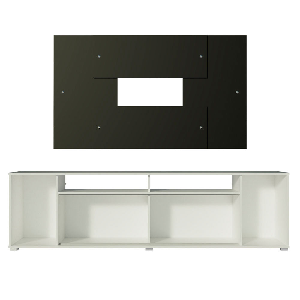 Rack Madesa Cancun e Painel para TV até 58 Polegadas Branco/Preto 738N