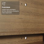 Rack com Painel para TV até 60 Polegadas 180 cm com Pés Rustic/Preto/Rustic Reims Madesa