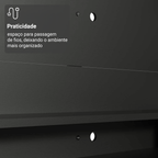 Rack com Painel para TV até 60 Polegadas 180 cm com Pés Preto/Rustic Reims Madesa