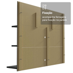 Rack com Painel para TV até 60 Polegadas 180 cm com Pés Preto/Rustic Cancun Madesa