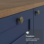 Estante Sala de Estar com Rack + Cristaleira 230cm Rustic/Azul Vik Madesa 01