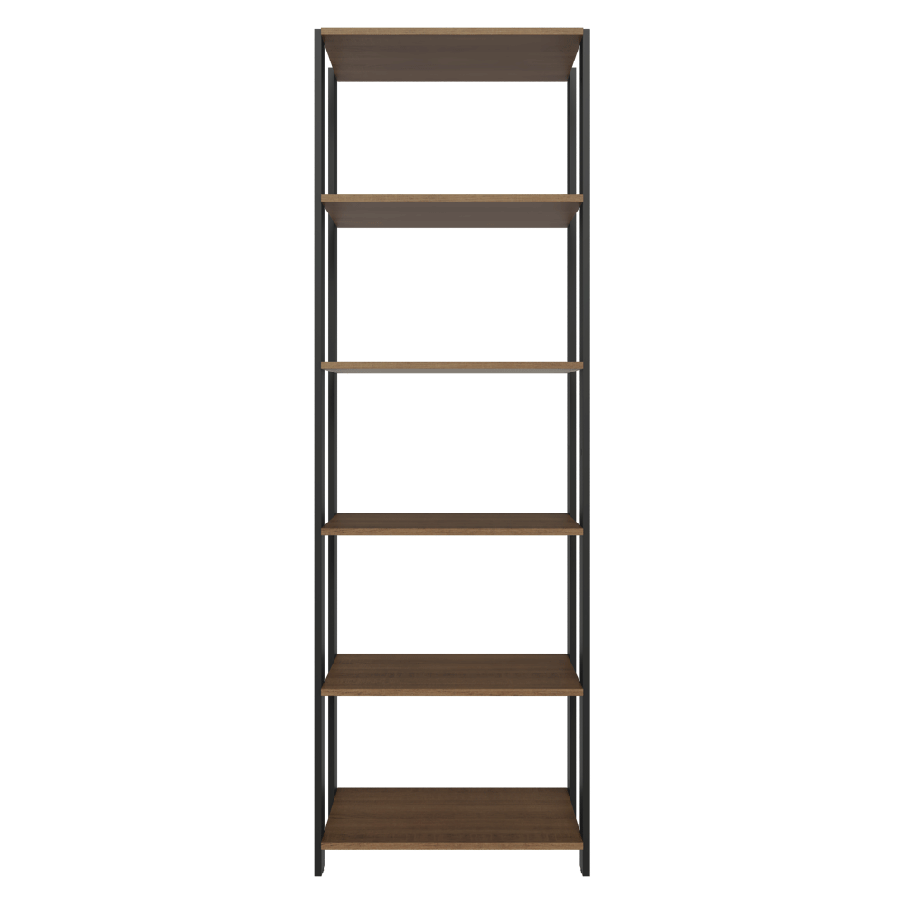 Estante Armário Multiuso para Escritório 59cm 5 Prateleiras Rustic/Preto Madesa