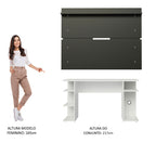 Mesa para Computador Gamer Madesa 9409 e Painel para TV até 65 Polegadas Branco/Preto