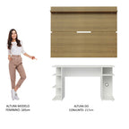 Mesa para Computador Gamer Madesa 9409 e Painel para TV até 65 Polegadas Branco/Rustic