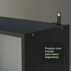 Escrivaninha Madesa Alaska + Estante Livreiro 6907 Preto