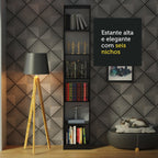 Escrivaninha Madesa Rubi + Estante Livreiro 6906 Branco/Preto