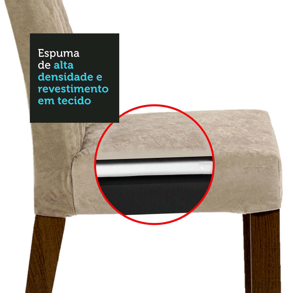 Conjunto Sala de Jantar Mesa Tampo de Madeira 2 Cadeiras Rustic/Imperial Lídia Madesa