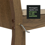 Conjunto Sala de Jantar Madesa Madu Mesa Tampo de Vidro Redondo 4 Cadeiras Rustic/Crema/Bege