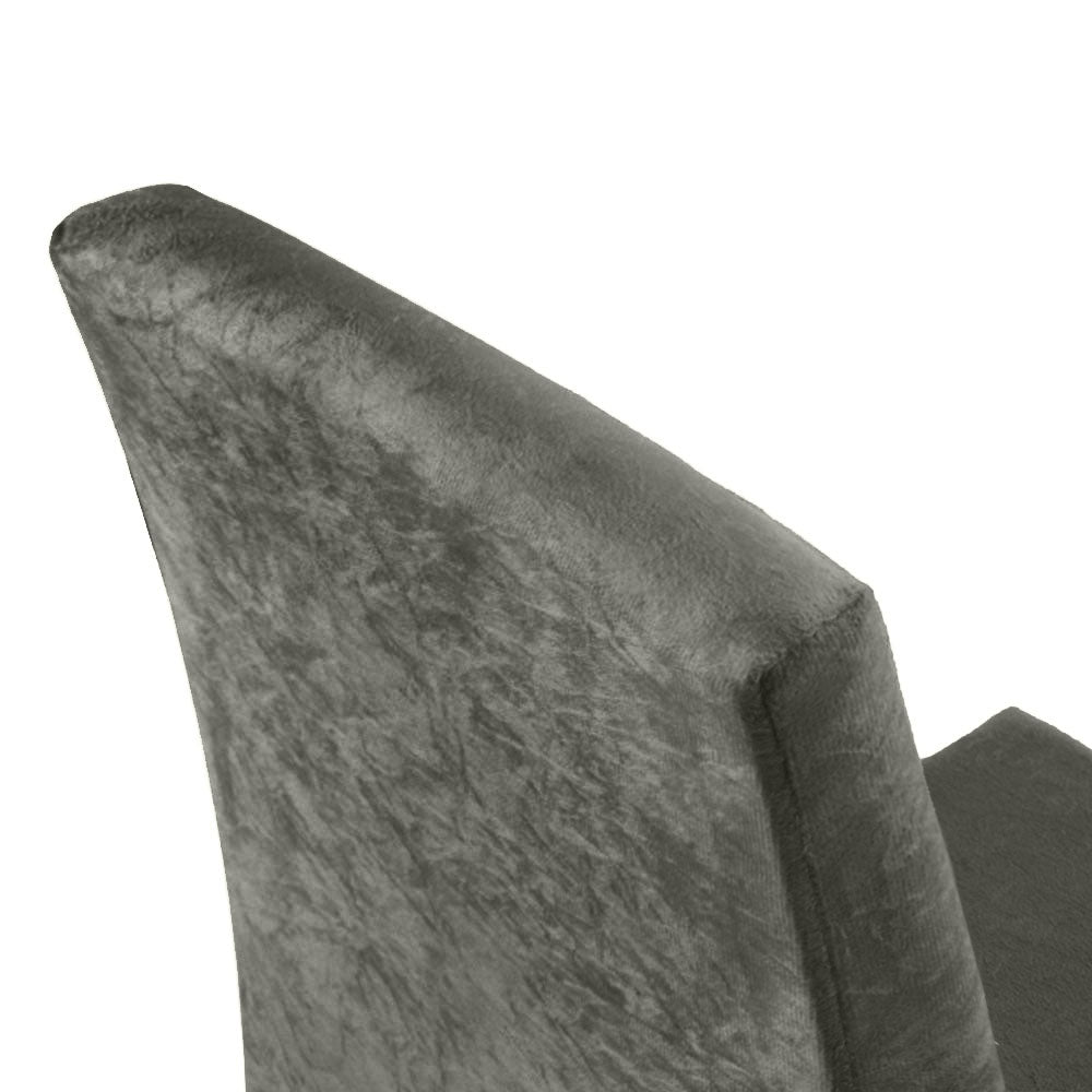 Conjunto Sala de Jantar Mesa Tampo de Vidro 4 Cadeiras Rustic/Cinza/Silver Avril Madesa