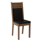 Conjunto Sala de Jantar Mesa Tampo de Vidro 4 Cadeiras Preto/Rustic Greta Madesa