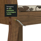 Conjunto Sala de Jantar Mesa Tampo de Vidro 4 Cadeiras Rustic/Floral Hibiscos Espanha Madesa