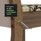 Conjunto Sala de Jantar Mesa Tampo de Vidro 4 Cadeiras Rustic/Crema/Bege Marrom Tifani Madesa