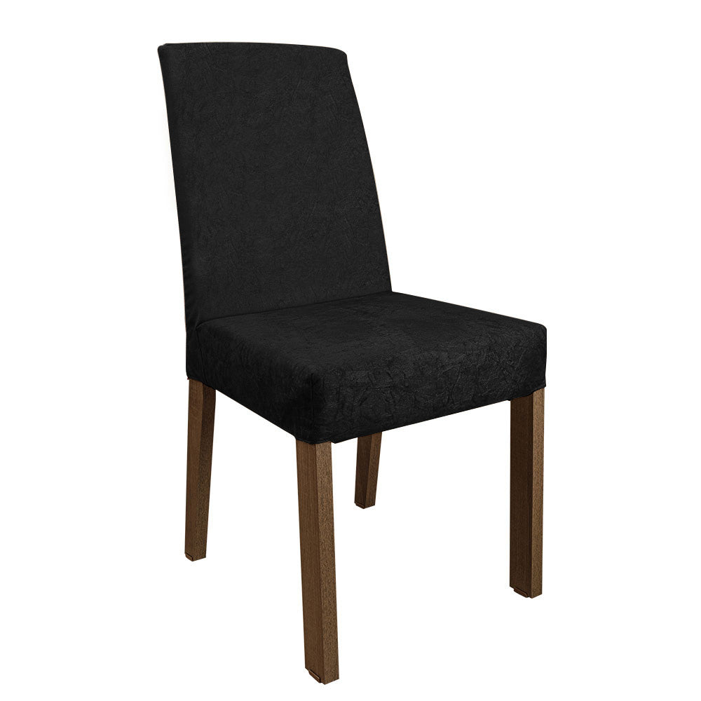 Conjunto Sala de Jantar Mesa Tampo de Madeira 4 Cadeiras Rustic/Oxford Agnes Madesa
