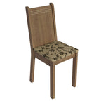 Conjunto Sala de Jantar Mesa Tampo de Vidro 4 Cadeiras Rustic/Bege Marrom Kiara Madesa