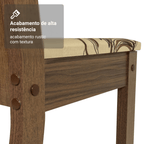 Conjunto Sala de Jantar Mesa Tampo de Vidro 4 Cadeiras Rustic/Lírio Bege Camélia Madesa