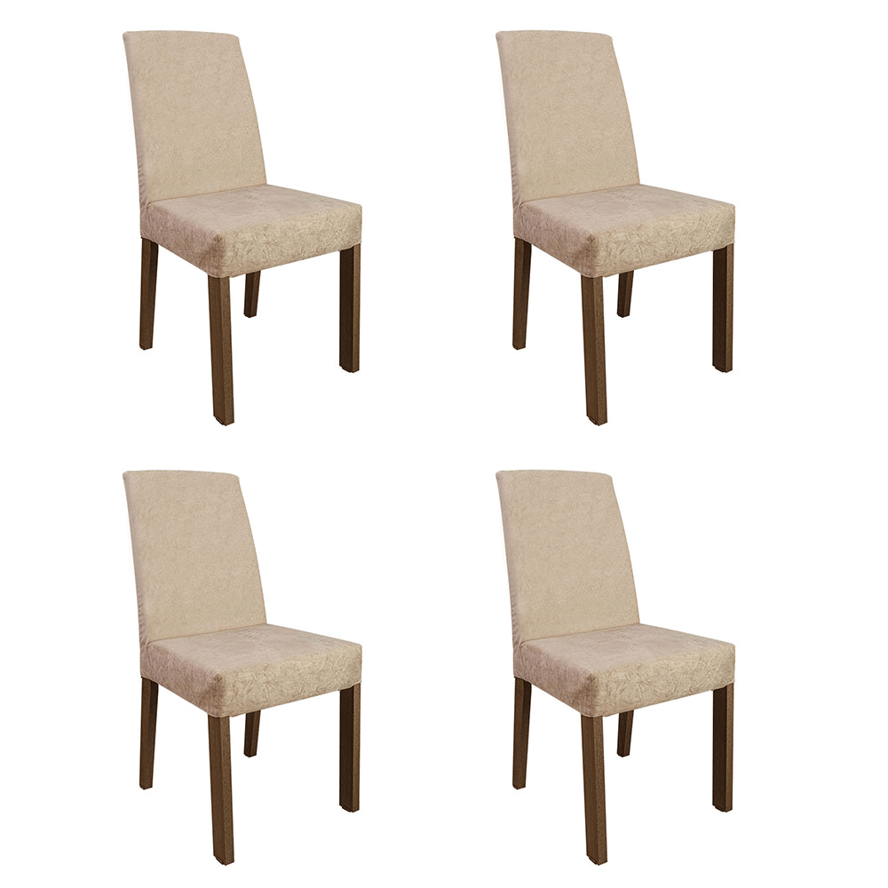 Conjunto Sala de Jantar Mesa Tampo de Vidro 4 Cadeiras Rustic/Imperial Zion Madesa