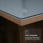 Conjunto Sala de Jantar Tampo de Vidro 4 Cadeiras Rustic/Cinza/Silver Braga Madesa