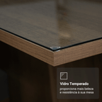 Conjunto Sala de Jantar Tampo de Vidro 4 Cadeiras Rustic/Silver Jasmin Madesa
