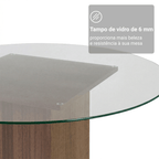 Conjunto Sala de Jantar Denali Mesa Tampo de Vidro 4 Cadeiras Rustic/Preto Madesa