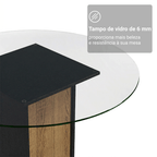Conjunto Sala de Jantar Denali Mesa Tampo de Vidro 4 Cadeiras Preto/Rustic/Preto Madesa