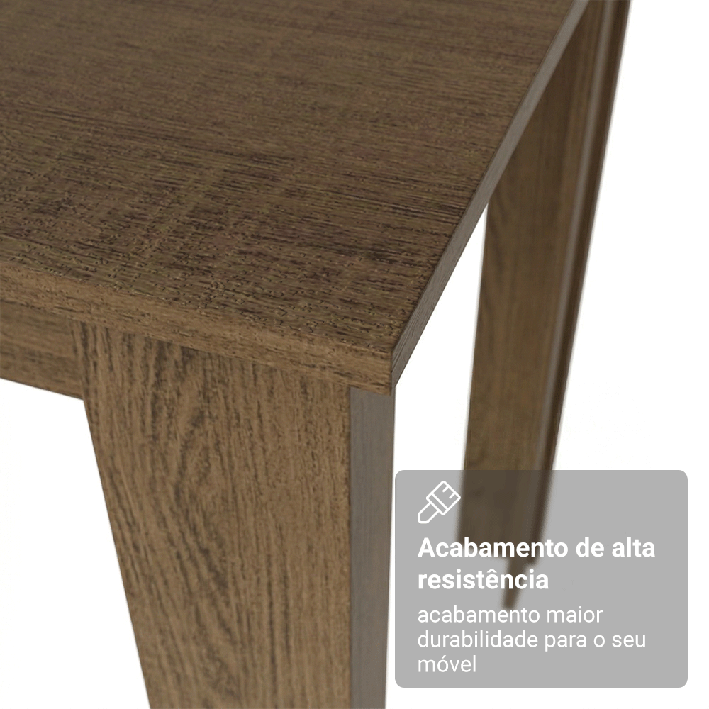 Conjunto Sala de Jantar Garda Mesa Tampo de Madeira 4 Cadeiras Rustic/Preto Madesa