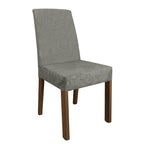 Conjunto Sala de Jantar Mesa Tampo de Madeira 6 Cadeiras Rustic/Branco/Silver Renata Madesa