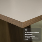 Conjunto Sala de Jantar Mesa Tampo de Madeira 6 Cadeiras Rustic/Crema/Imperial Renata Madesa