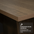 Conjunto Sala de Jantar Mesa Tampo de Madeira 6 Cadeiras Rustic/Bege Beverly Madesa