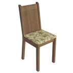 Conjunto Sala de Jantar Mesa Tampo de Madeira 6 Cadeiras Rustic/Lírio Bege Sharon Madesa