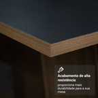 Conjunto Sala de Jantar Mesa Tampo de Madeira 6 Cadeiras Rustic/Preto/Oxford Renata Madesa