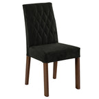 Conjunto Sala de Jantar Mesa Tampo de Madeira 6 Cadeiras Rustic/Preto/Oxford Britney Madesa