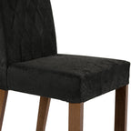 Conjunto Sala de Jantar Mesa Tampo de Vidro 6 Cadeiras Rustic/Preto/Oxford Marissa Madesa