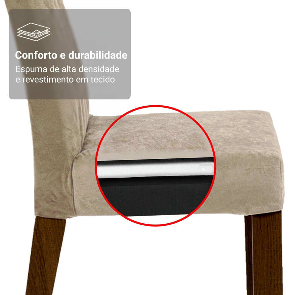 Conjunto Sala de Jantar Mesa Tampo de Madeira 6 Cadeiras Rustic/Imperial Allegro Madesa