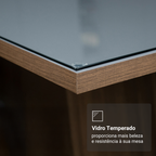 Conjunto Sala de Jantar Tampo de Vidro 6 Cadeiras Rustic/Cinza/Silver Azaleia Madesa