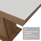 Conjunto Sala de Jantar Tampo de Madeira 6 Cadeiras Rustic/Branco/Imperial Assis Madesa