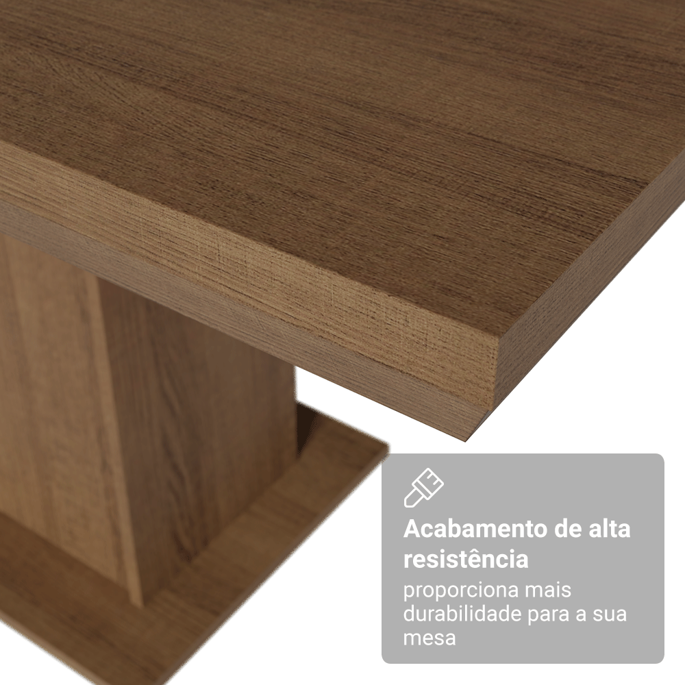 Conjunto Sala de Jantar Tampo de Madeira 6 Cadeiras Rustic/Silver Grasse Madesa